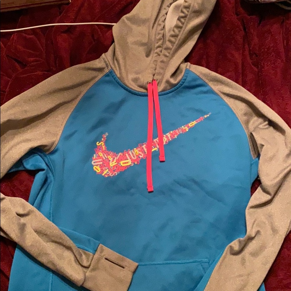 Nike Therma-Fit Teal and Gray Hoodie